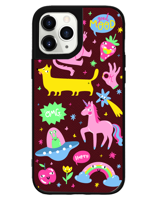 iPhone Leather Grip Case - Monster Say Good Mood