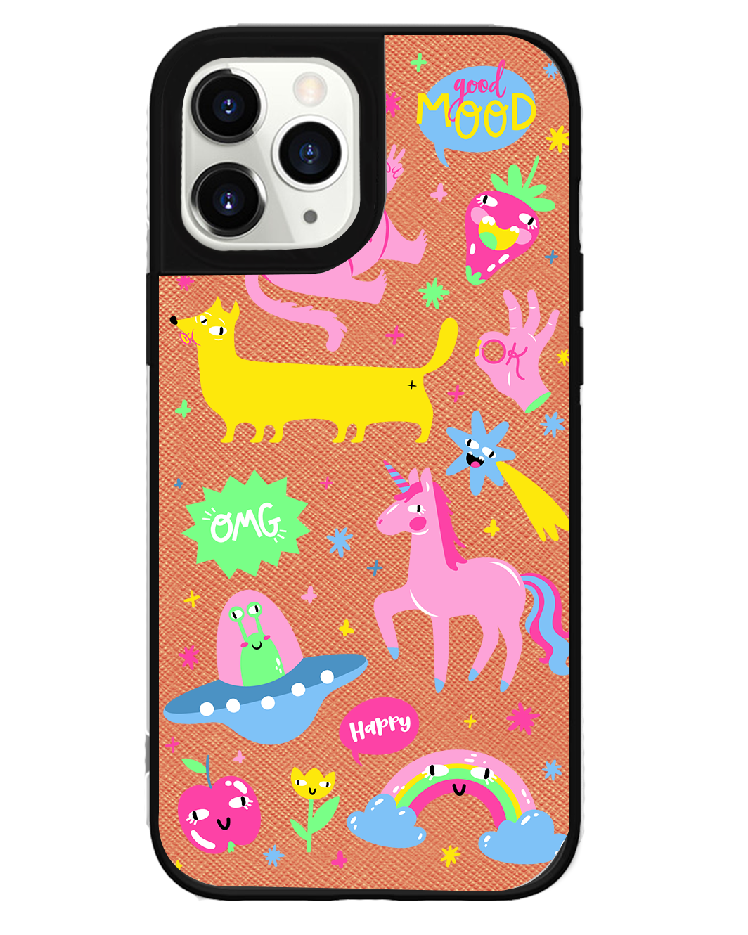 iPhone Leather Grip Case - Monster Say Good Mood