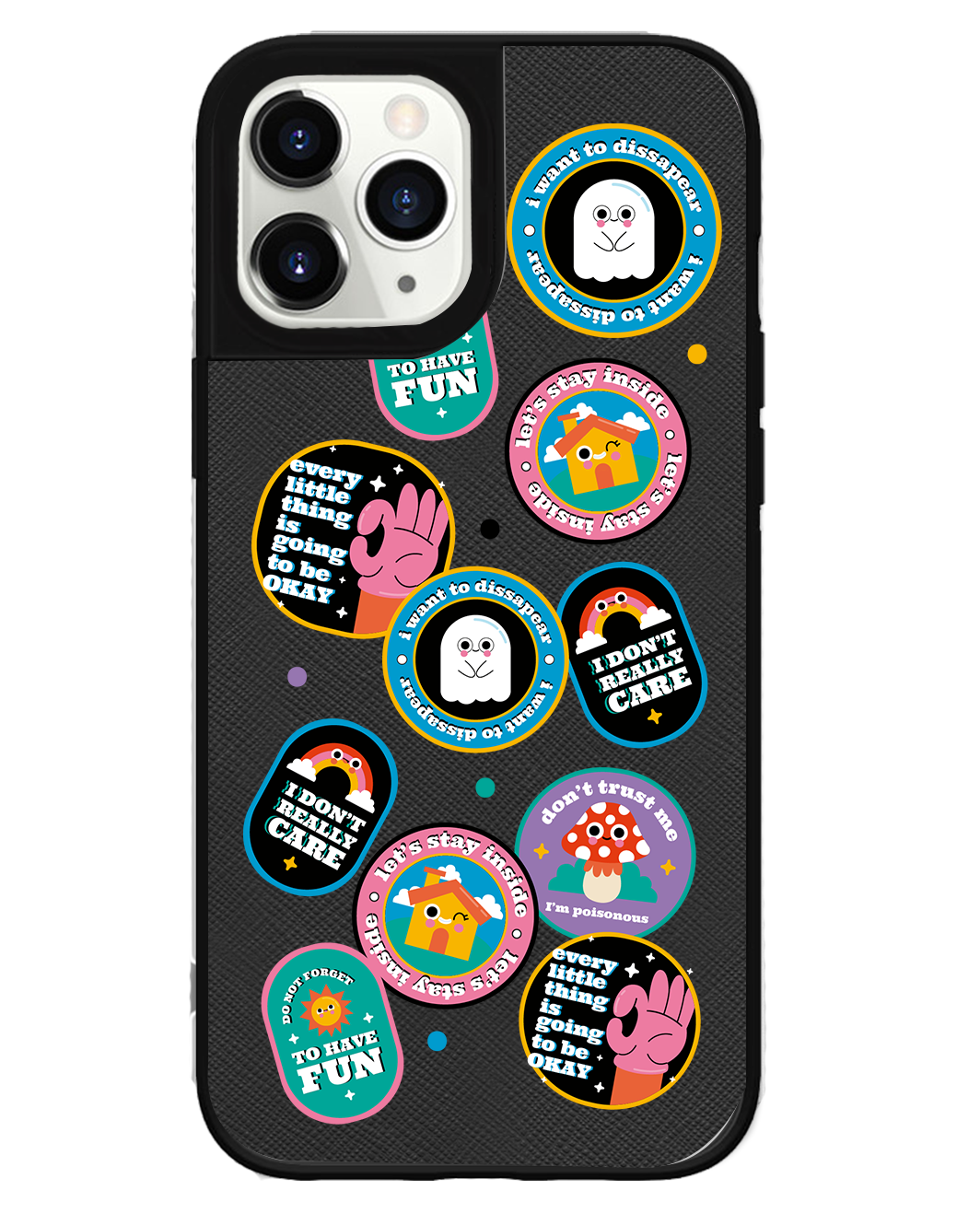 iPhone Leather Grip Case - Monster Sticker Pack