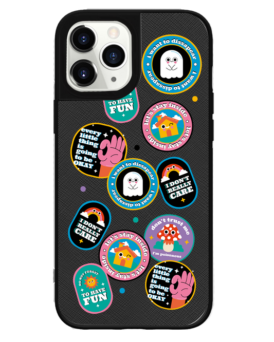 iPhone Leather Grip Case - Monster Sticker Pack