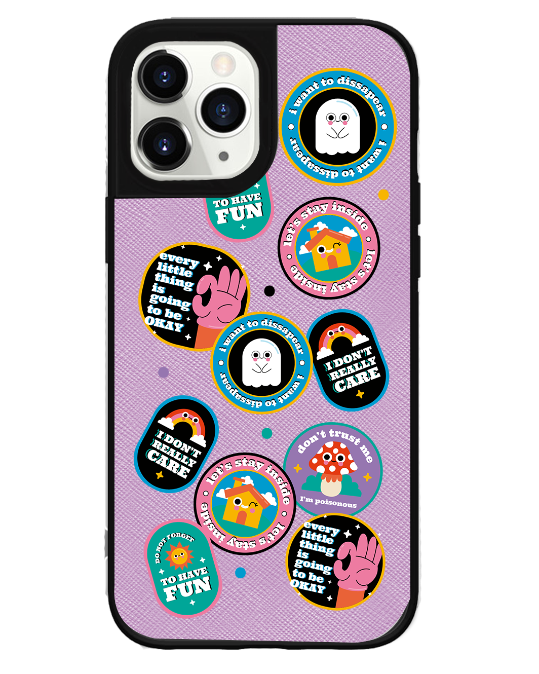 iPhone Leather Grip Case - Monster Sticker Pack