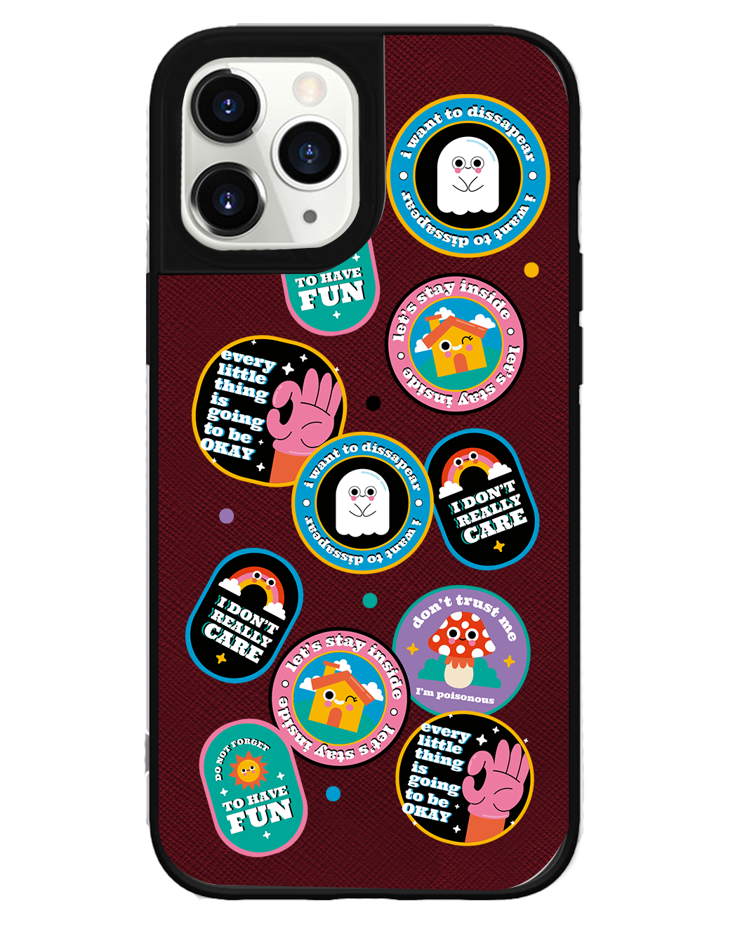 iPhone Leather Grip Case - Monster Sticker Pack