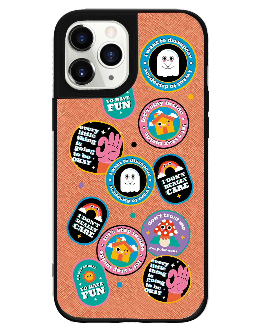 iPhone Leather Grip Case - Monster Sticker Pack