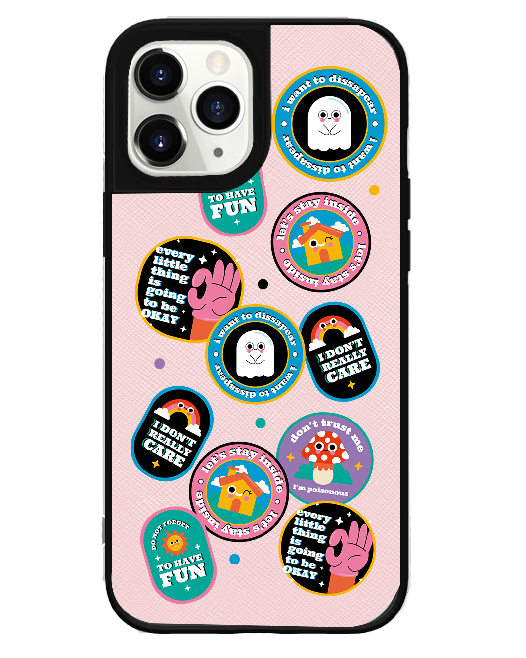 iPhone Leather Grip Case - Monster Sticker Pack