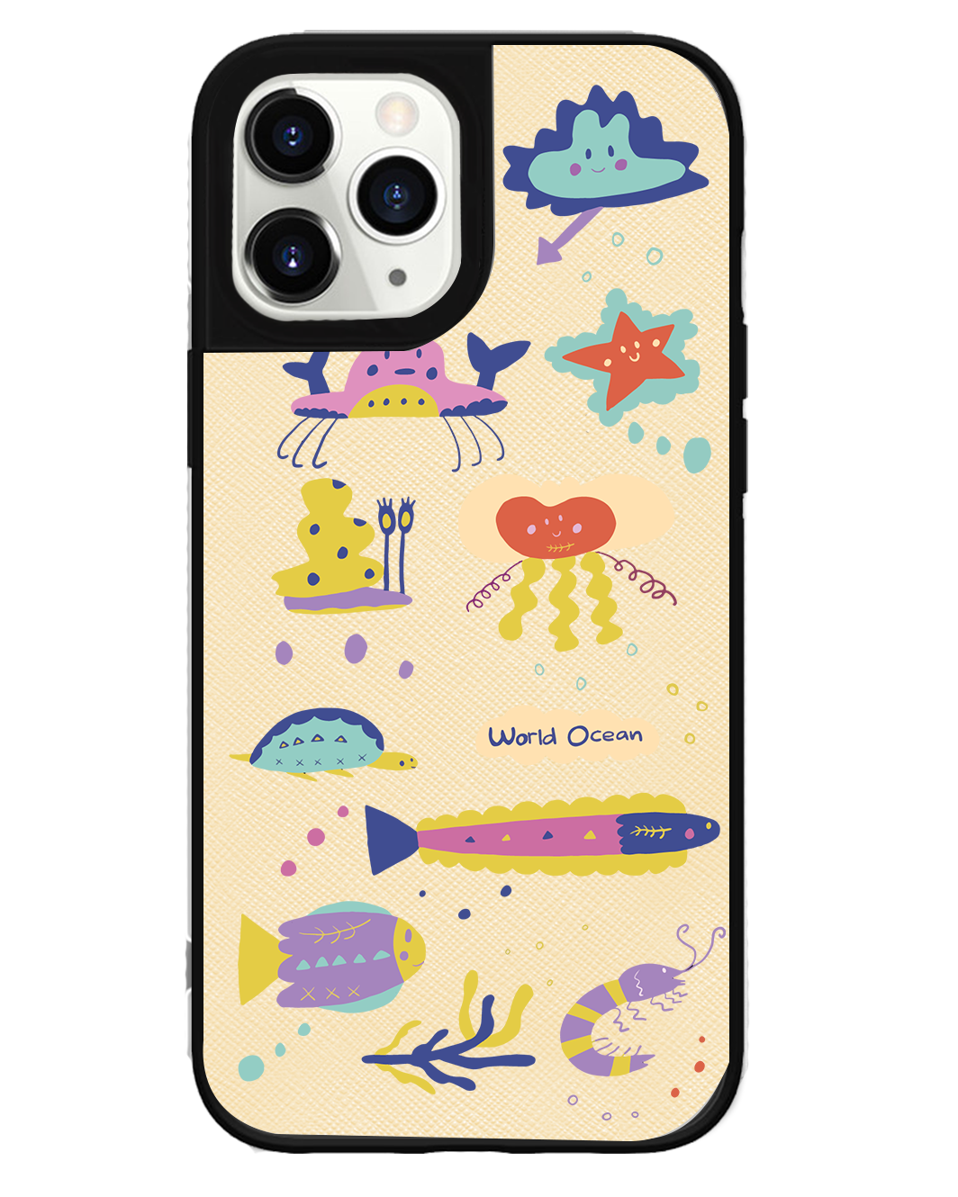 iPhone Leather Grip Case - Ocean World