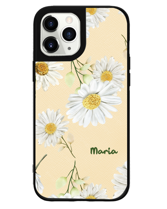 iPhone Leather Grip Case - October Chrysanthemum