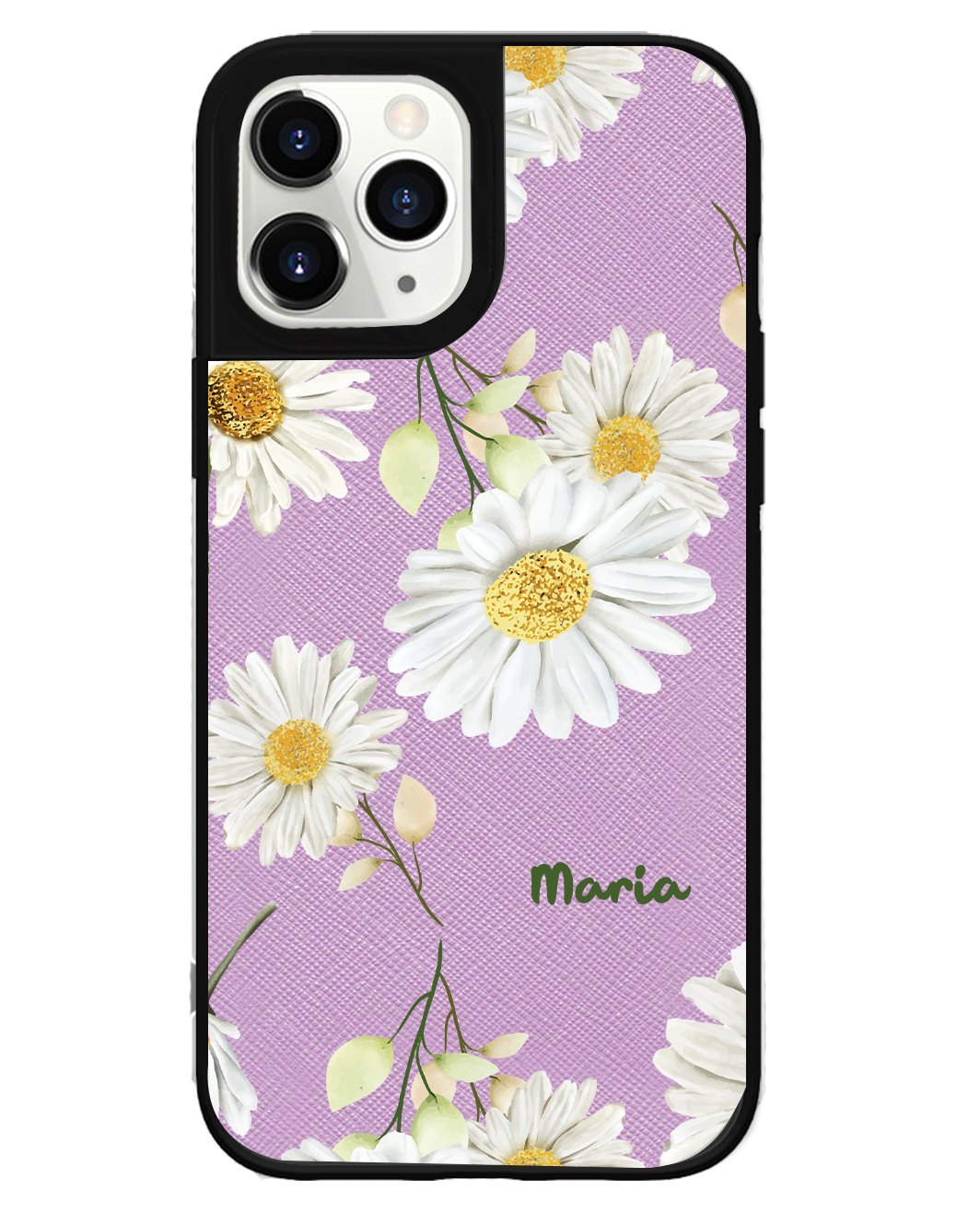 iPhone Leather Grip Case - October Chrysanthemum