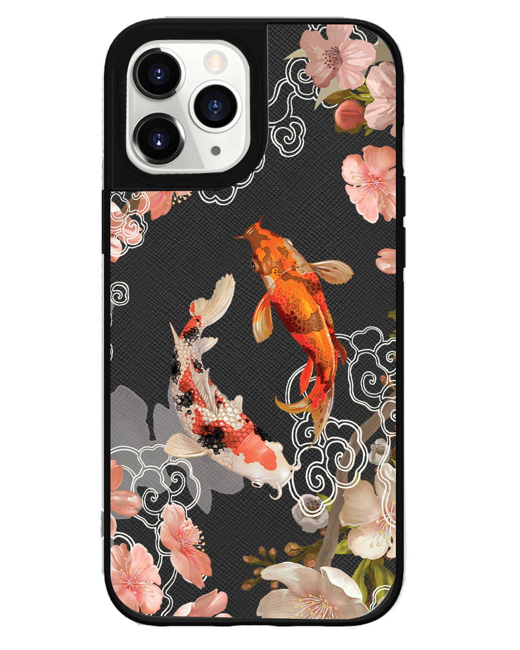 iPhone Leather Grip Case - Oil Painting Koi