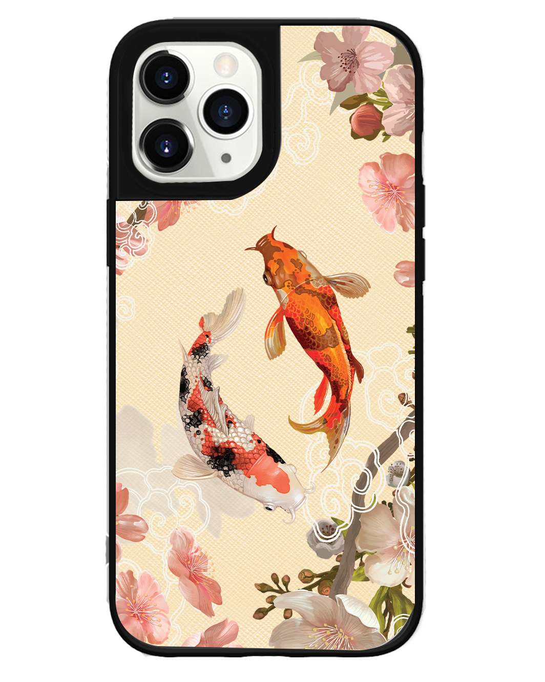 iPhone Leather Grip Case - Oil Painting Koi