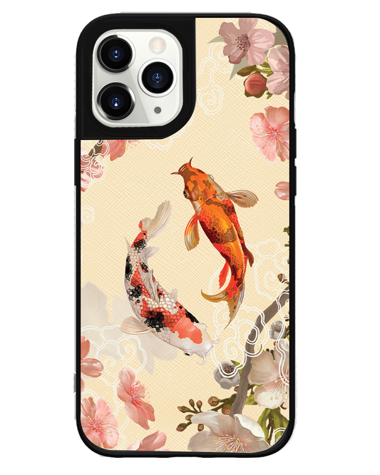 iPhone Leather Grip Case - Oil Painting Koi