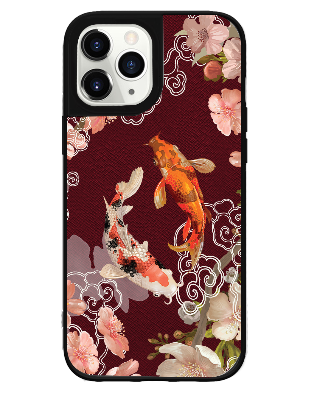 iPhone Leather Grip Case - Oil Painting Koi