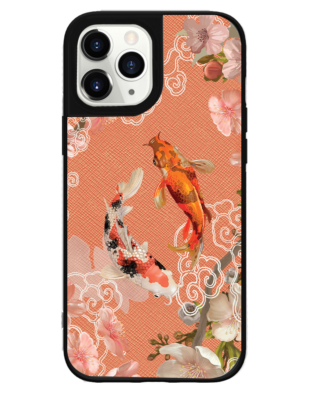 iPhone Leather Grip Case - Oil Painting Koi