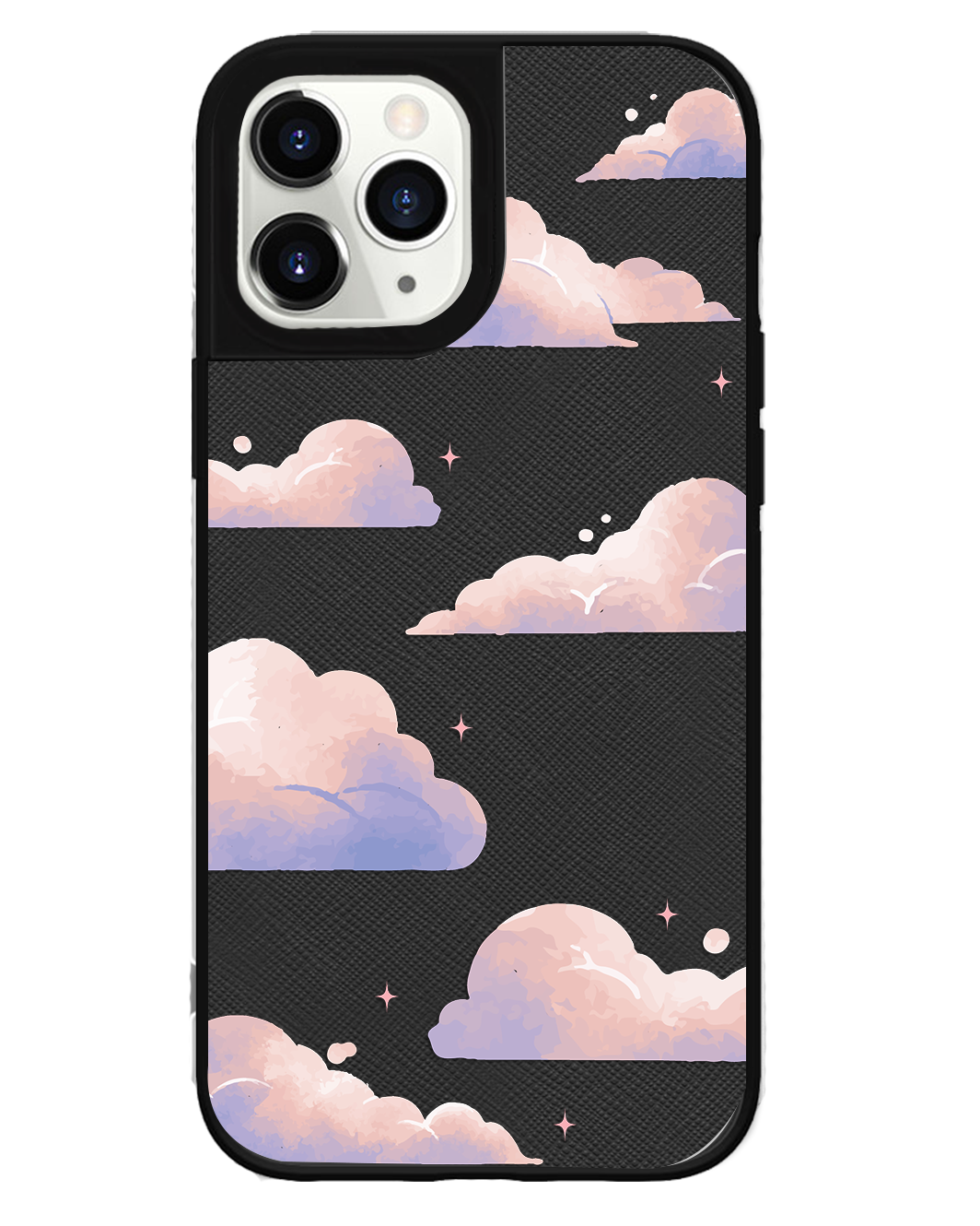 iPhone Leather Grip Case - Pastel Clouds