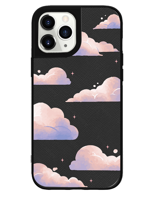 iPhone Leather Grip Case - Pastel Clouds