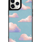 iPhone Leather Grip Case - Pastel Clouds