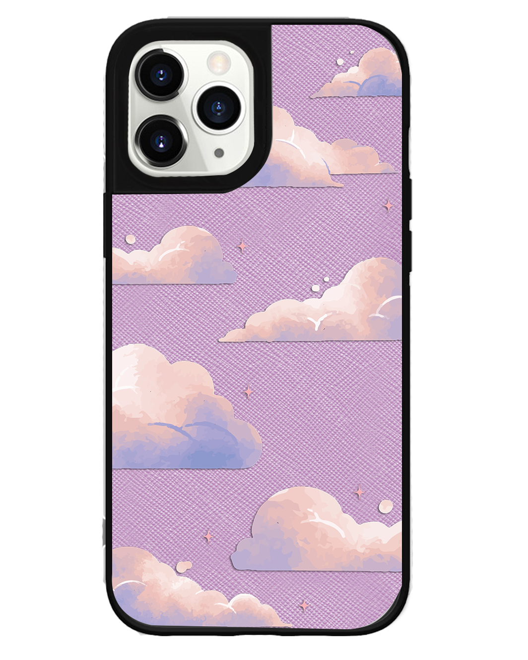 iPhone Leather Grip Case - Pastel Clouds