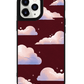 iPhone Leather Grip Case - Pastel Clouds