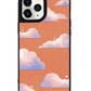 iPhone Leather Grip Case - Pastel Clouds