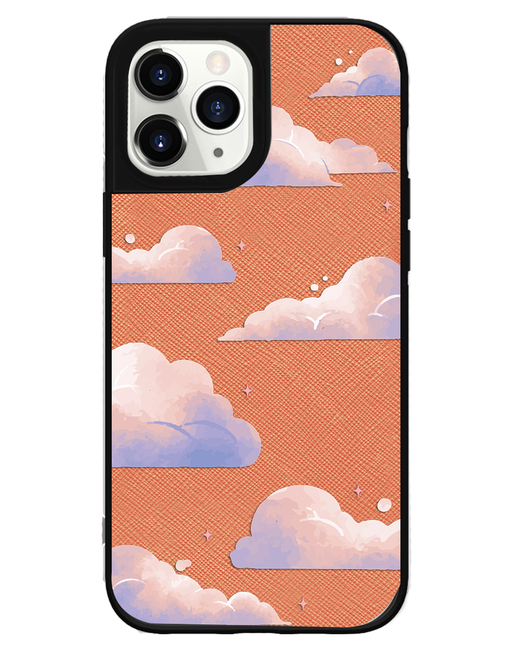 iPhone Leather Grip Case - Pastel Clouds