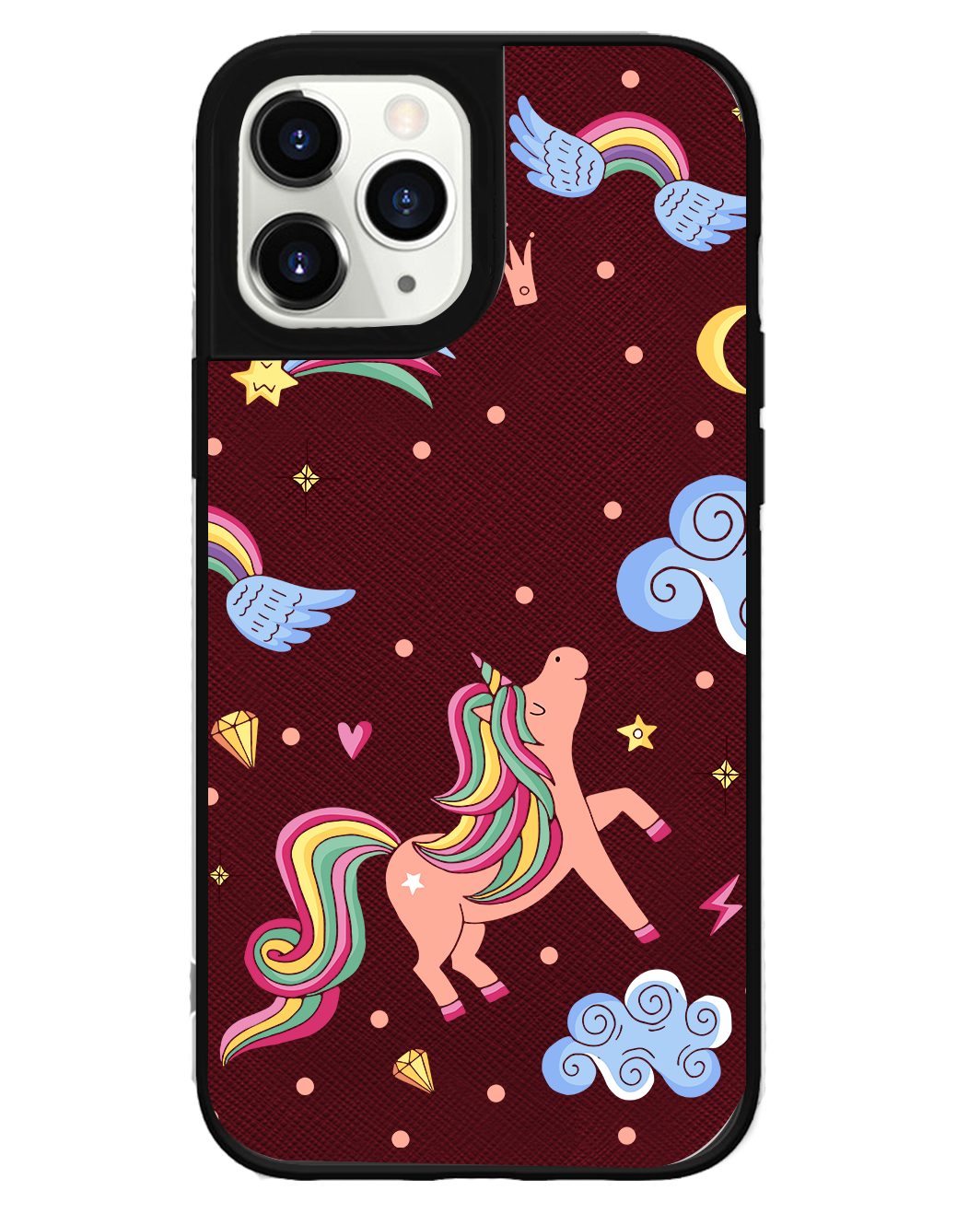 iPhone Leather Grip Case - Pegasus in Fairytale