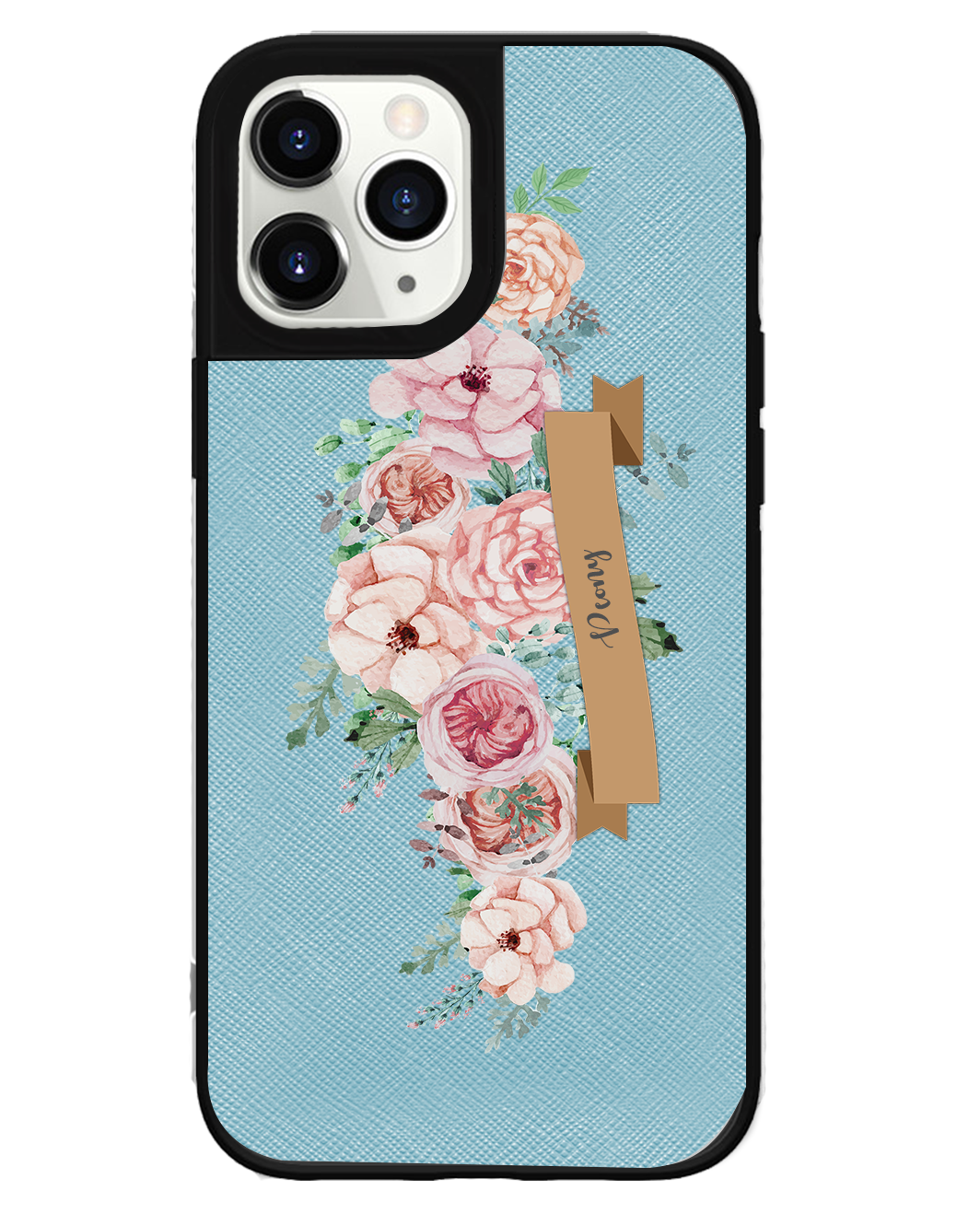 iPhone Leather Grip Case - Peony