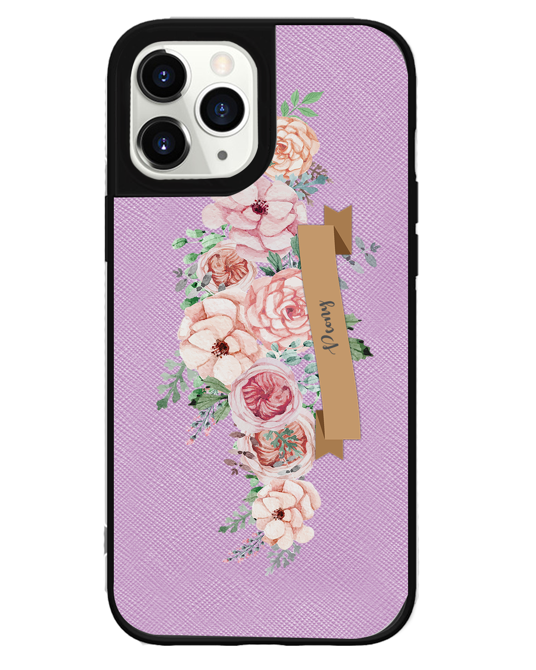 iPhone Leather Grip Case - Peony