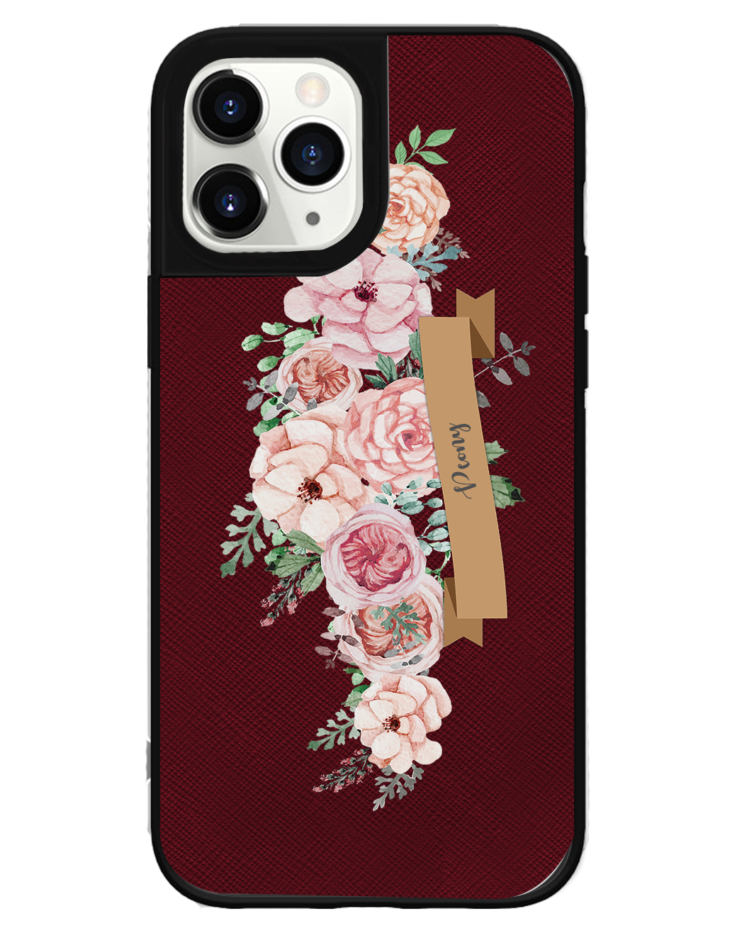 iPhone Leather Grip Case - Peony