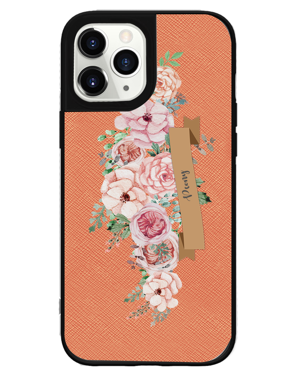 iPhone Leather Grip Case - Peony