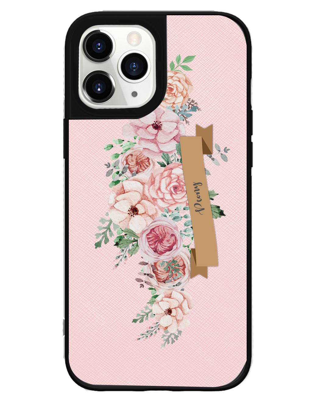 iPhone Leather Grip Case - Peony