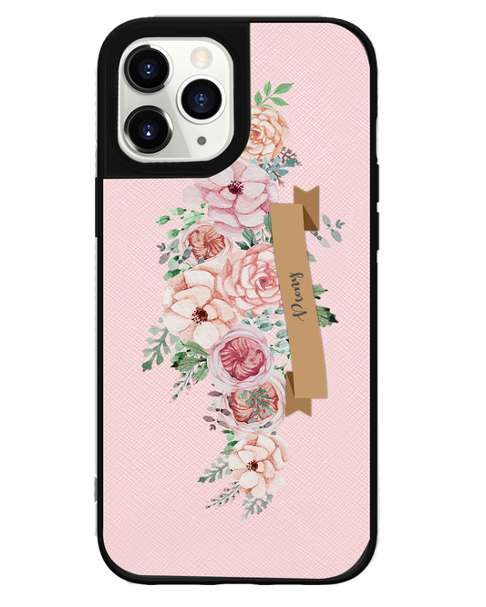 iPhone Leather Grip Case - Peony