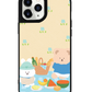 iPhone Leather Grip Case - Picnic Bear Blue