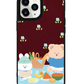 iPhone Leather Grip Case - Picnic Bear Blue