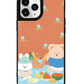 iPhone Leather Grip Case - Picnic Bear Blue