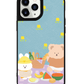 iPhone Leather Grip Case - Picnic Bear Lilac