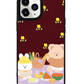 iPhone Leather Grip Case - Picnic Bear Lilac