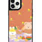 iPhone Leather Grip Case - Picnic Bear Lilac