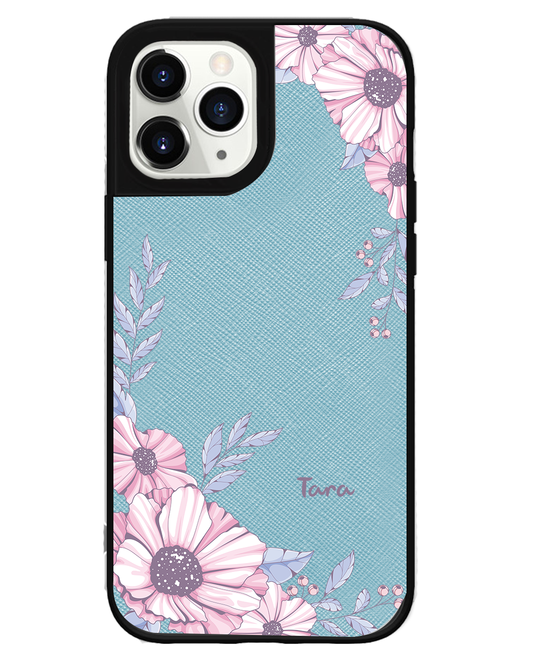 iPhone Leather Grip Case - Pink Blossom