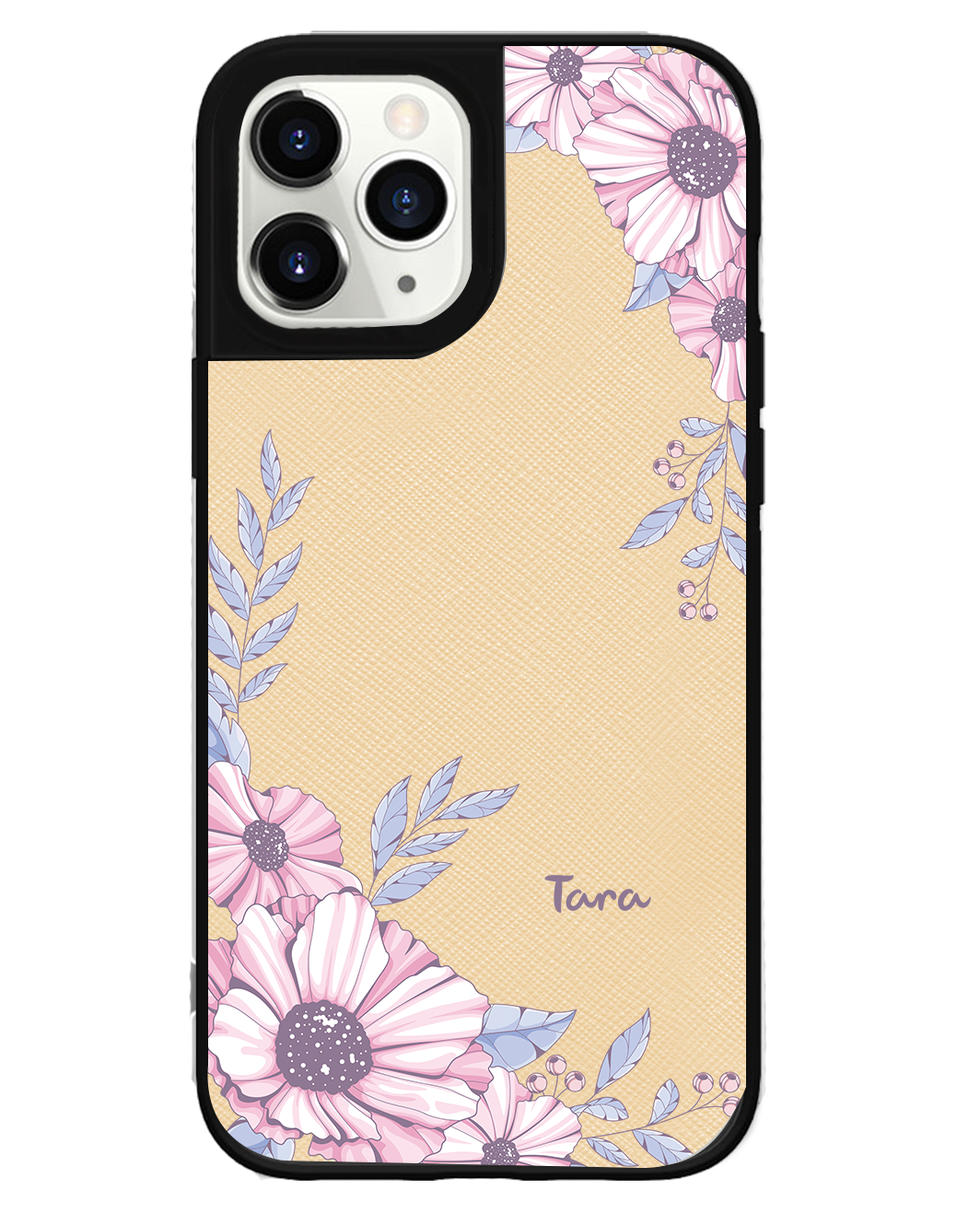 iPhone Leather Grip Case - Pink Blossom