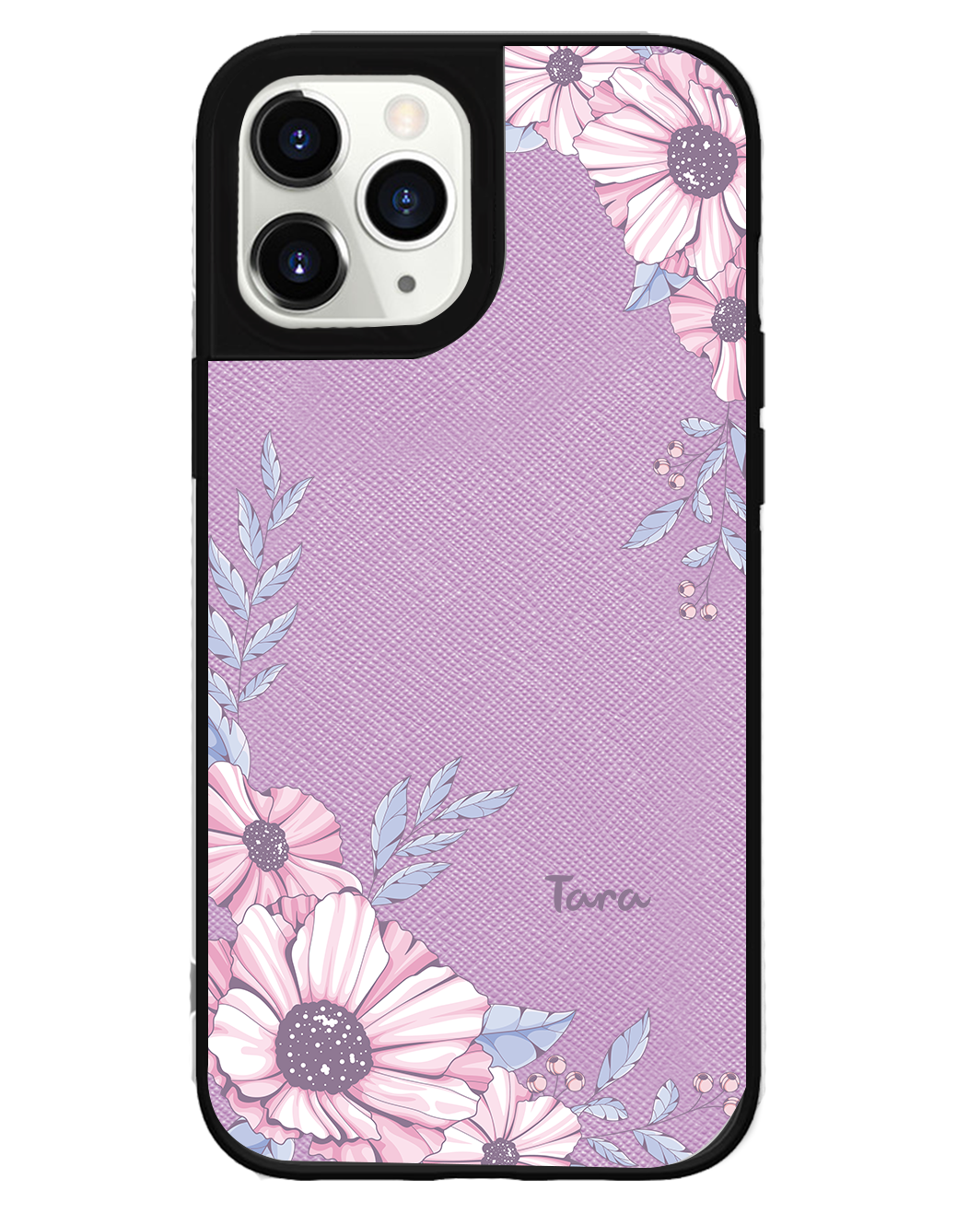 iPhone Leather Grip Case - Pink Blossom