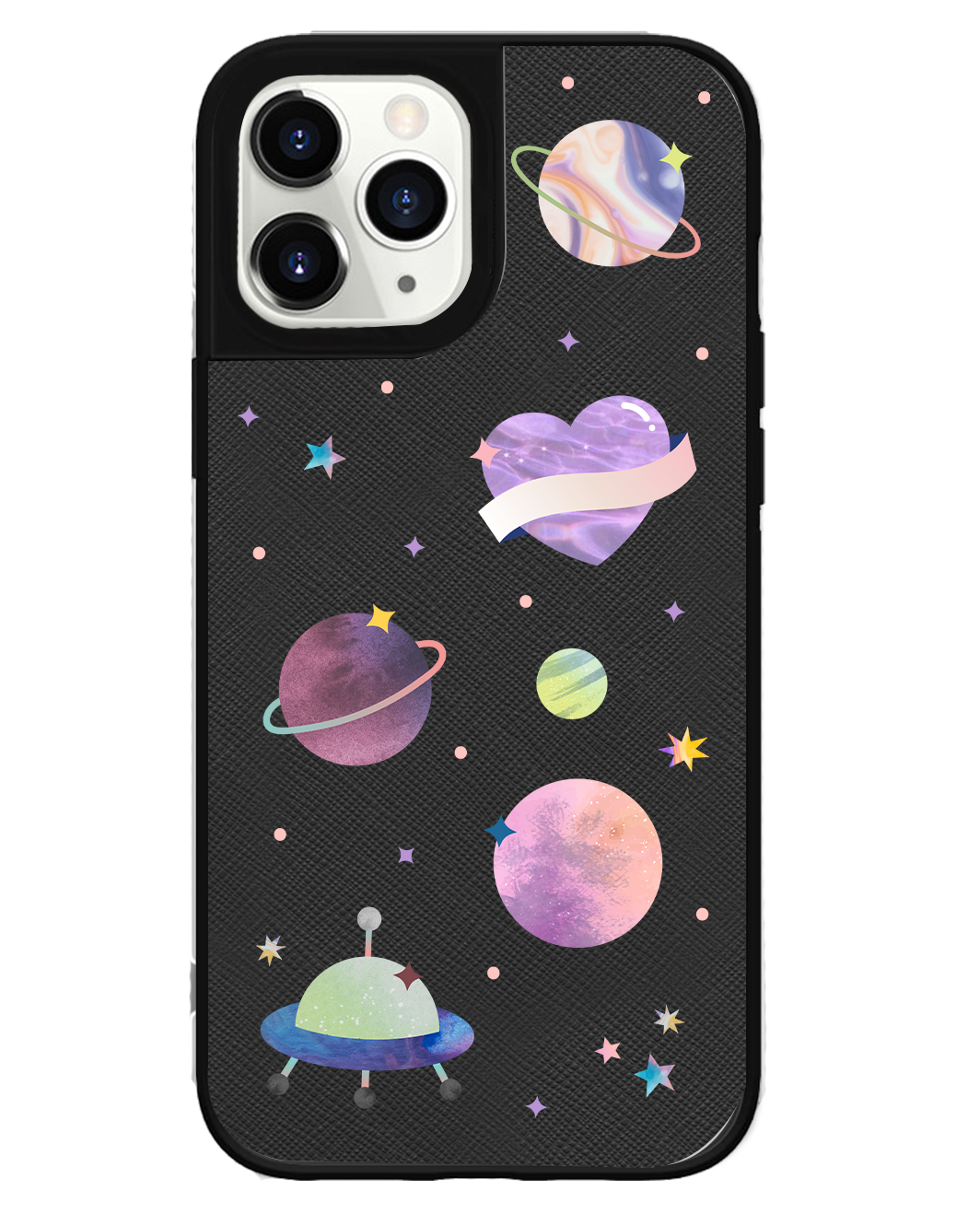 iPhone Leather Grip Case - Pink Planet