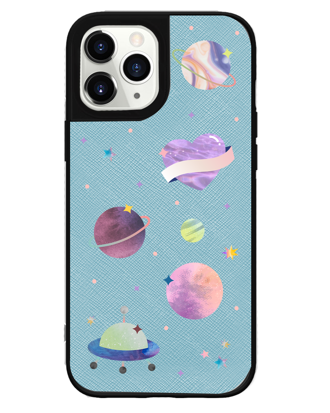 iPhone Leather Grip Case - Pink Planet