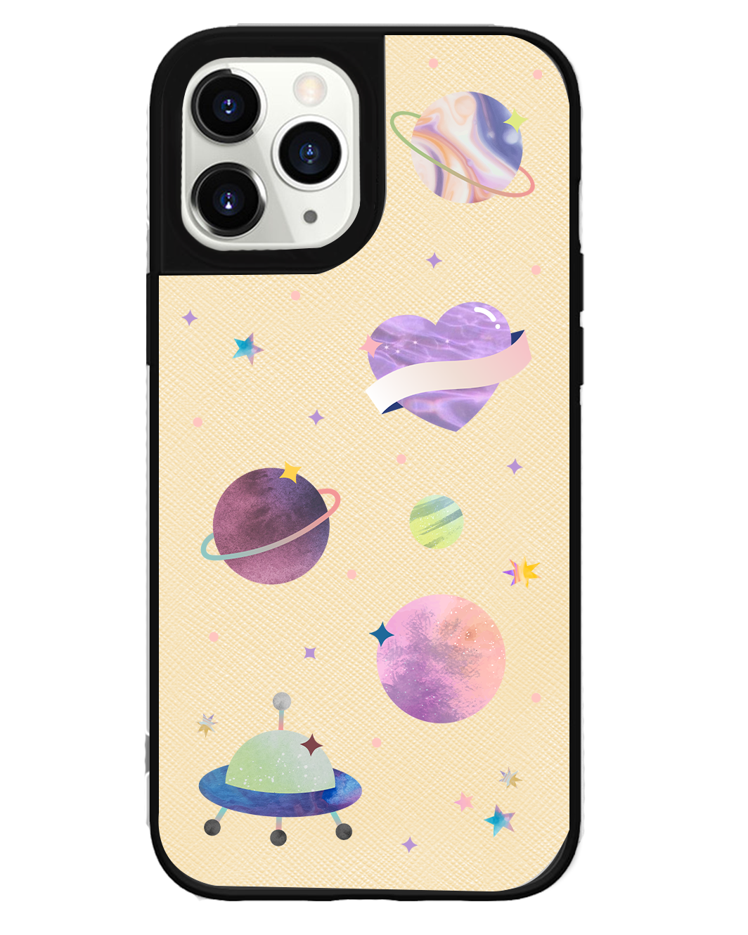 iPhone Leather Grip Case - Pink Planet