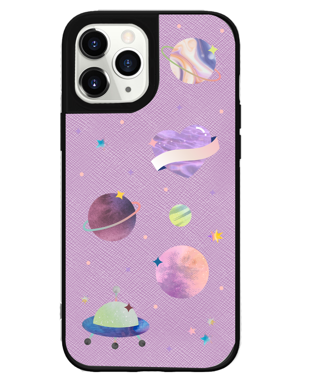 iPhone Leather Grip Case - Pink Planet