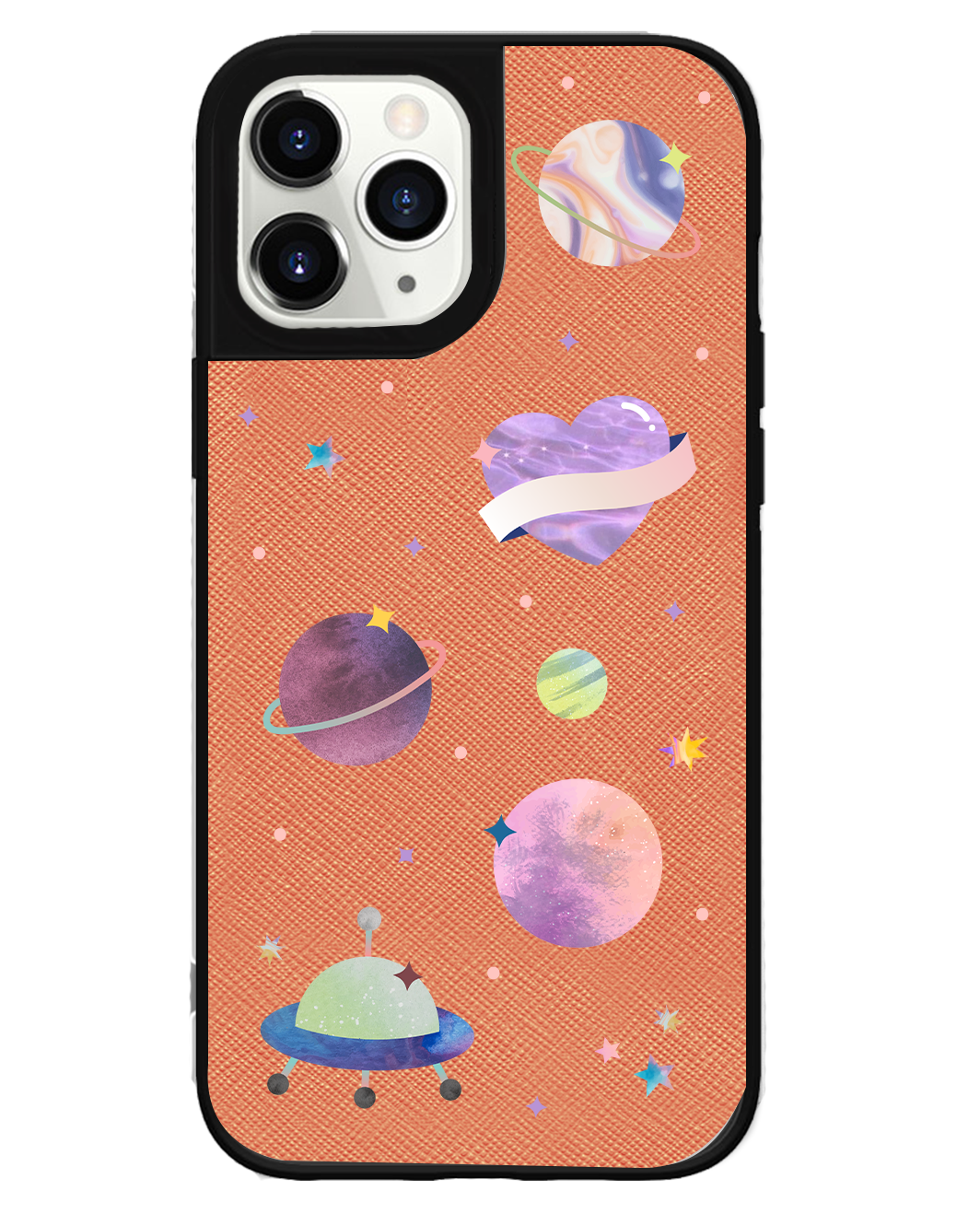 iPhone Leather Grip Case - Pink Planet