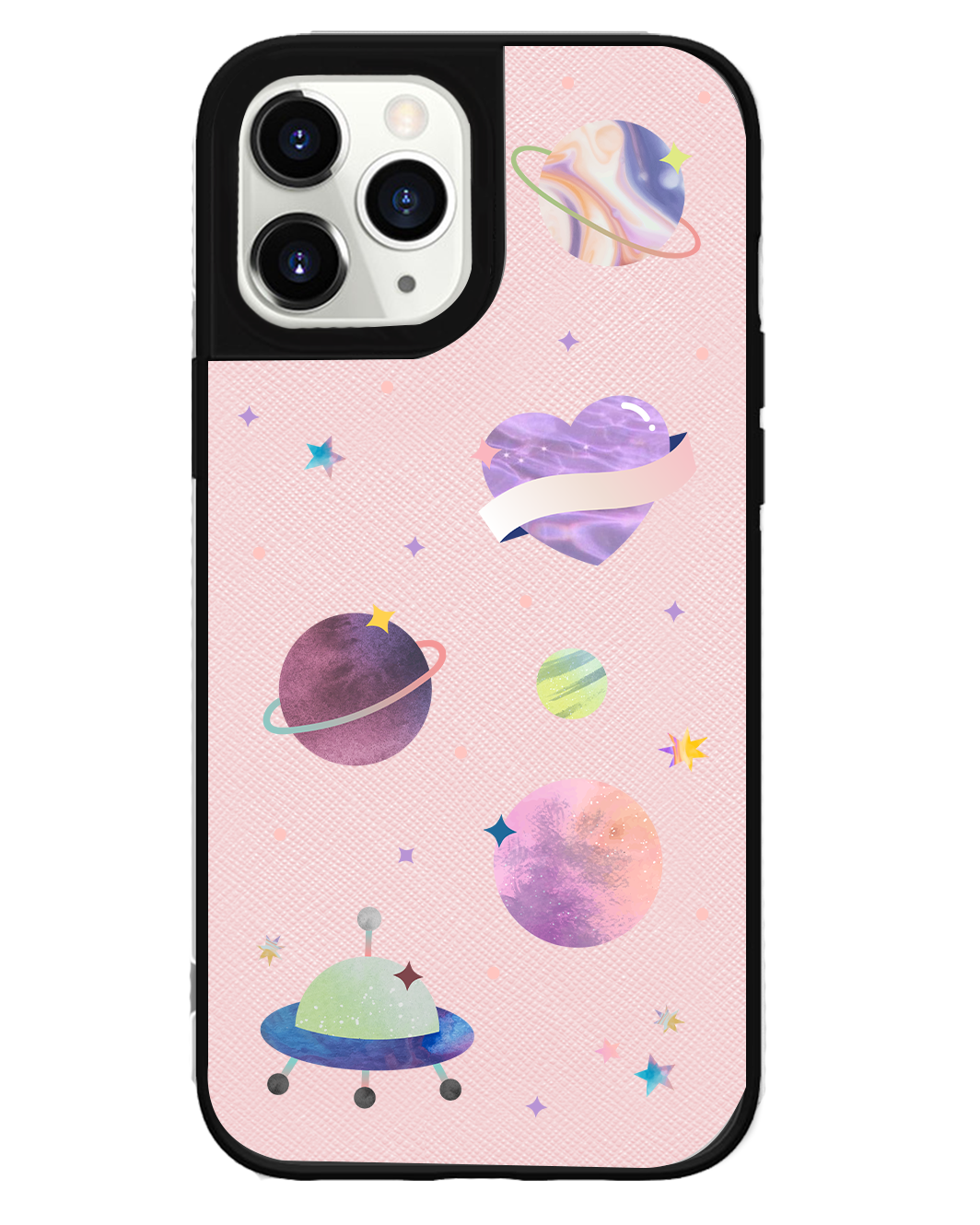 iPhone Leather Grip Case - Pink Planet