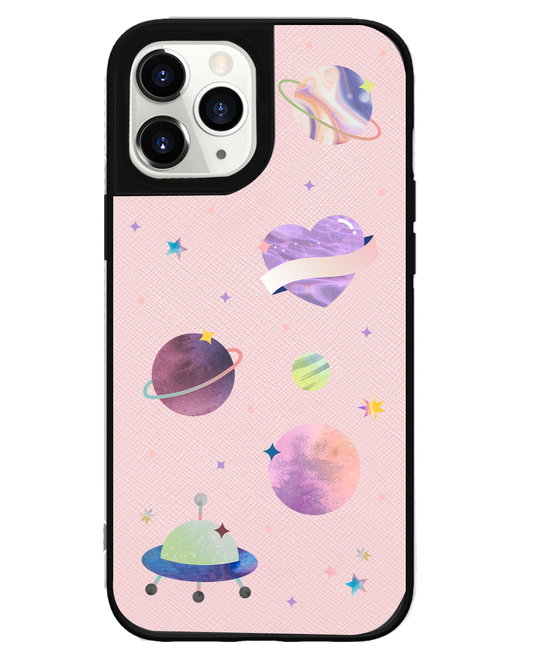 iPhone Leather Grip Case - Pink Planet