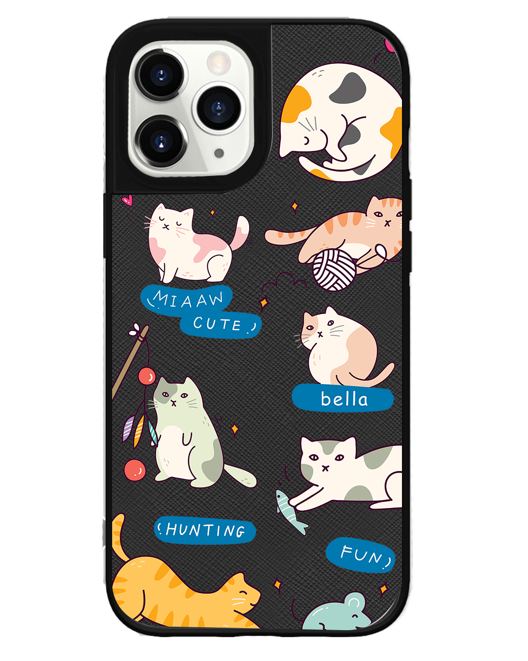 iPhone Leather Grip Case - Playful Cat 2.0