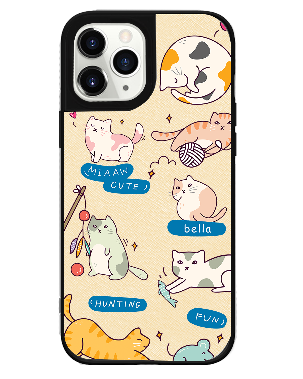 iPhone Leather Grip Case - Playful Cat 2.0