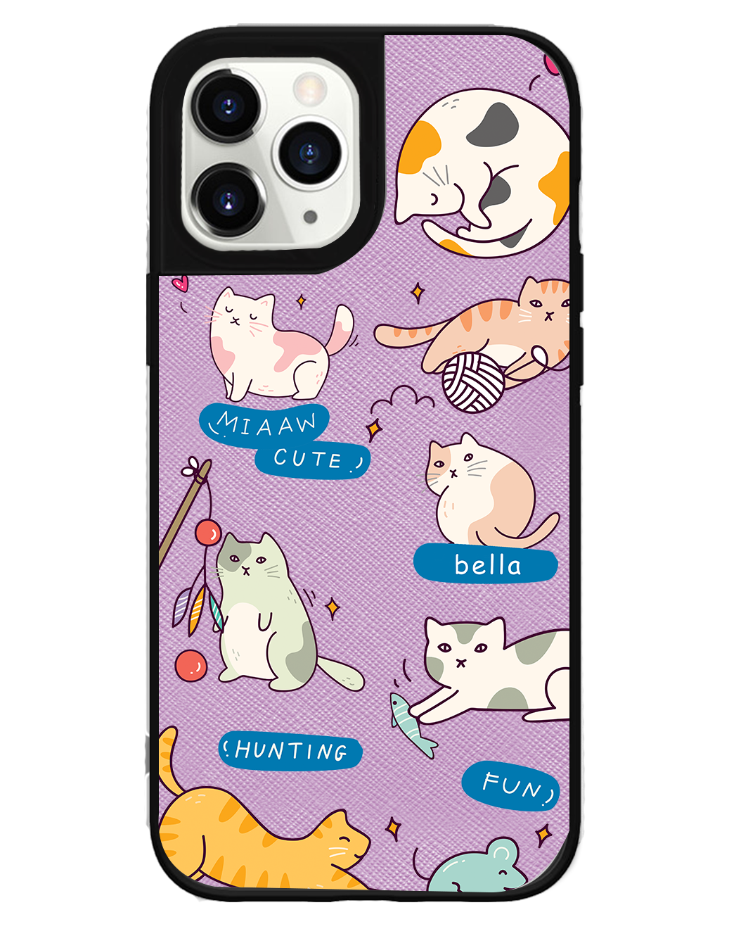 iPhone Leather Grip Case - Playful Cat 2.0