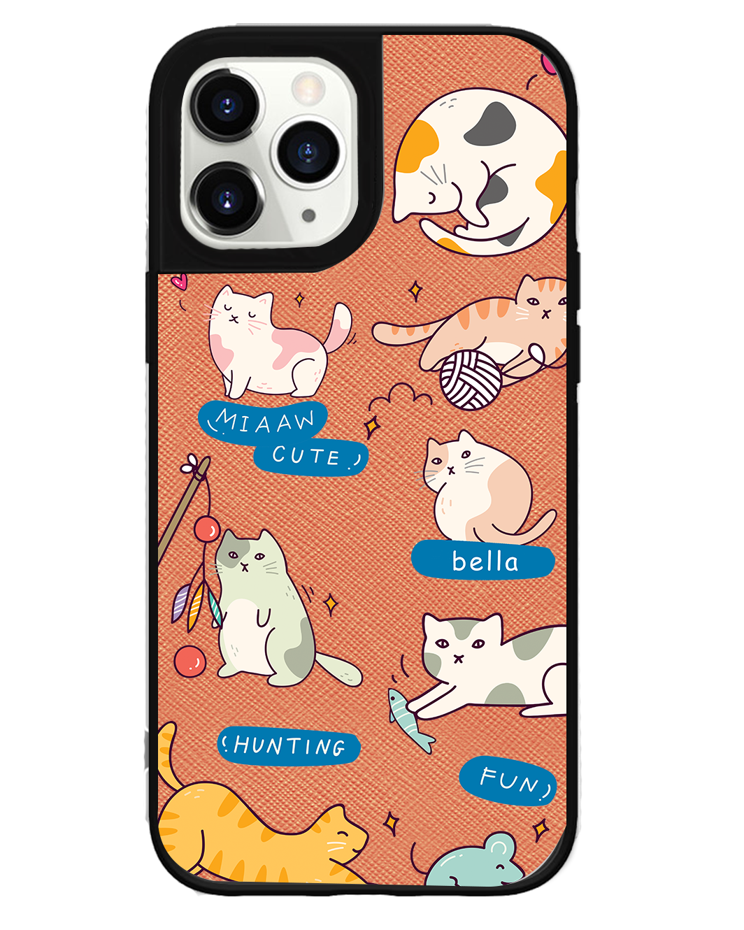 iPhone Leather Grip Case - Playful Cat 2.0